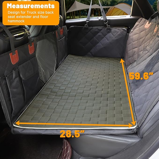 Manificent Non-Slip Pet Bed Mat for Truck Back Seat Extender, Hair Resistant Dog Blanket for Hard Bottom Dog Car Seat Cover, Anti Slip Pet Linner Backseat Cover Graphite/XL