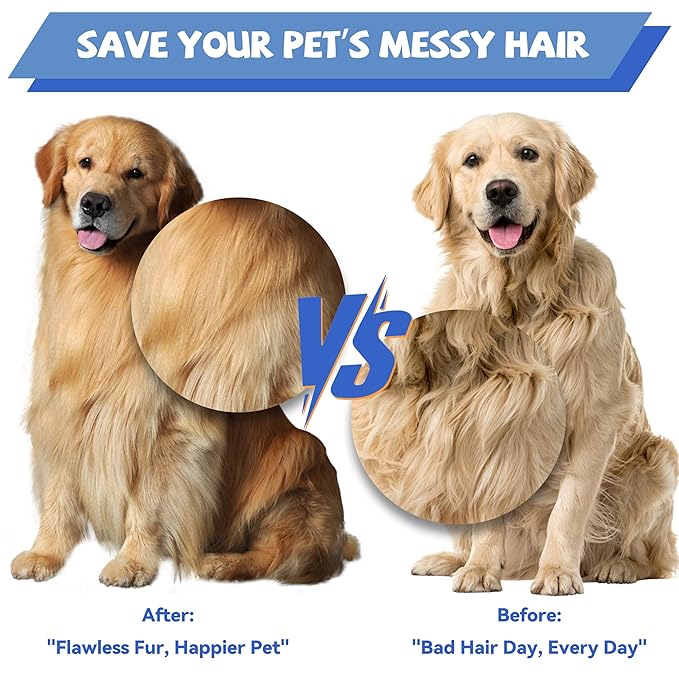 Grooming Pet Comb Rat Tail Dematting Cat and Dog Comb,Rounded Ends Design for Safe Tangle Removal, Hairstyling, Massage,Loose Hair Removal,Prevent Irritation,Fluffing Paws,Face,Tail,Remove Tear Stain