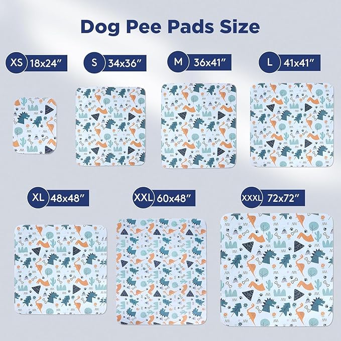 Washable Pee Pads for Dogs, 2 Pack Large 41"x41" Super Absorbent Reusable Pads for Dog Training Pads, 100% Waterproof Non-Slip Pee Pads Whelping Pads Dog Playpen Pads Crate Mat Bed Pads Dog Products