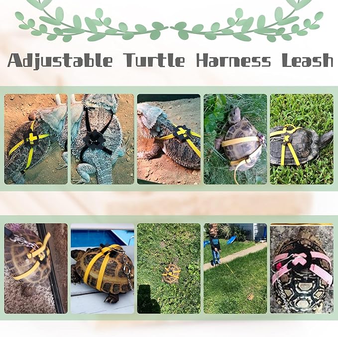 QBLEEV Adjustable Turtle Leash Harness, Pet Tortoise Walking Rope with Comfortable Fit, Outdoor Training Control Harness for Hamsters Guinea Pigs Chinchillas Ferrets