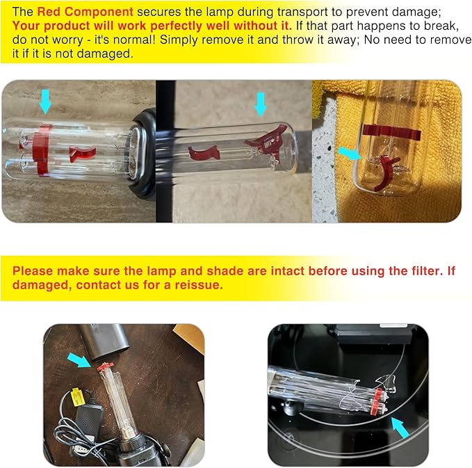 Aquarium U-V Filter for 40-75 Gal, 211 GPH Swirl Turbo Design Submersible Internal Turtle Fish Tank Filter w/Timer, Quiet Power Pump Air Supply Green Clean Machine Saltwater Freshwater Green Killing