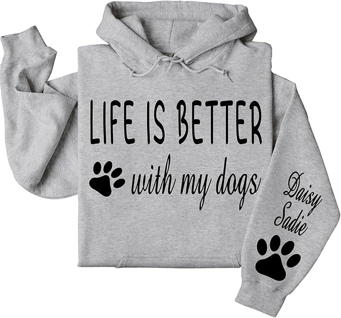 Custom Dog Mom Shirt for Women Pet Ears Sweatshirt with Name Unique Puppy Line Art Cute Dad Hoodie for DogDad Owner Lover