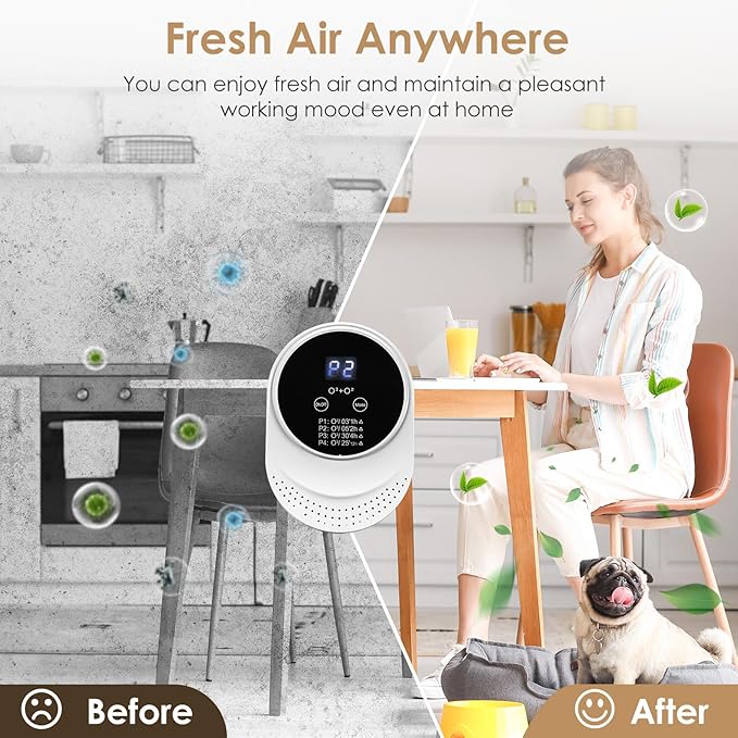 Cat Litter Deodorizer for Litter Box Plug In Air Fresheners for Home Ionizer Air Purifier for Strong Odor Portable Air Cleaner for Bathroom Toilet Living Room Kitchen Pets House Car (1)