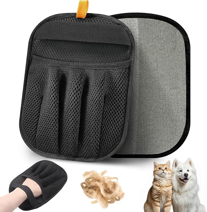 2025 Electrostatic Pet Hair Remover Glove for Cats & Dogs Upgraded Five-Finger Pet Hair Gloves for Clothing, Couch, Carpet, Furniture, Great Alternative to Pet Lint Roller