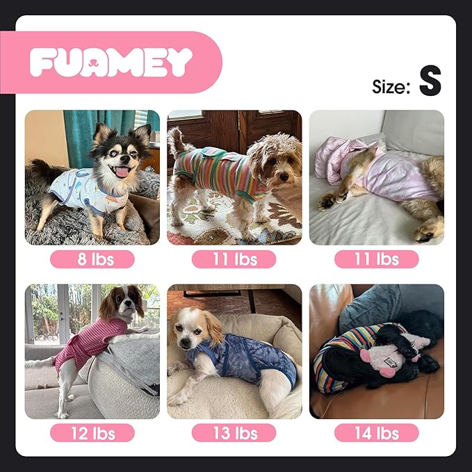 FUAMEY Recovery Suit for Dogs After Surgery,Soft Breathable Dog Bodysuit E-Collar & Cone Alternative Surgical Suit,Male Female Dog Neuter Spay Suits Anti Licking Wounds Onesie Green Black Stripes S