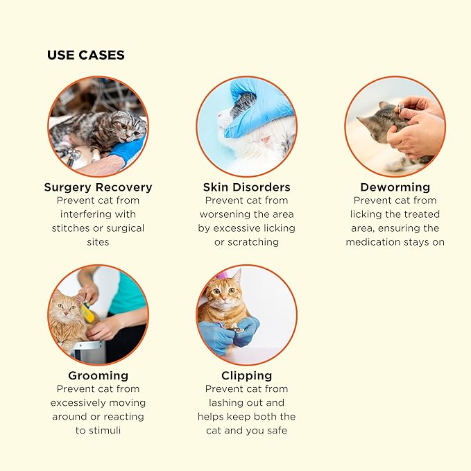 Puffy Crew Soft Cat Cone Collar, Adjustable Waterproof Recovery Collar, Lightweight Elizabethan e Collar for Cats of All Breeds (Blue, Medium, Neck Circumference 6.5"–10.5")