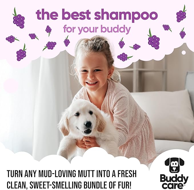 Grape Dog Shampoo by Buddycare | Deep Cleansing Shampoo for Dogs | Fresh Scented | with Aloe Vera and Pro Vitamin B5 (169.07oz)