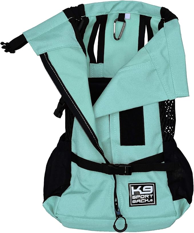 K9 Sport Sack Plus 2 - Medium, Summer Mint - Ideal for Dogs 17-19” Long - Adjustable, Backpack-Style Carrier with Multi-Functional Storage Pack, Thick Shoulder Straps & Padded Back Panel