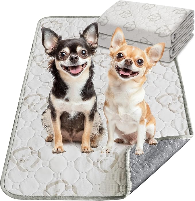 FXW Washable Pee Pads for Dogs, Puppy Pads with Super Absorbent, Specifically Designed for 18inch Cages, 17" × 11" Rectangle, Khaki, 1 Pack