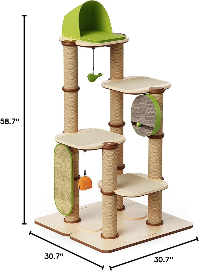PETLIBRO Infinity Cat Tree Tower for Indoor Cats, Modular Design with Cat Bed, Toy, Felt Pads, Sisal Scratching Posts, 2-Second Setup, Sturdy Multi-Level Activity Center Cat Condo for Any Room