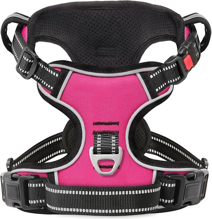 Timos No Pull Dog Harness, No Choke Front Lead Dog Reflective Harness, Adjustable Soft Padded Pet Vest with Easy Control Handle for Small Medium Large Dogs, M