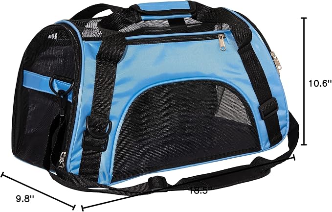 Pet Carrier Cat Cattier Soft-Sided Carriers for Small Medium Cats Dogs Puppies Pet Carrier Airline Approved Cat Dog Pet Travel Carrier (Medium, Blue)