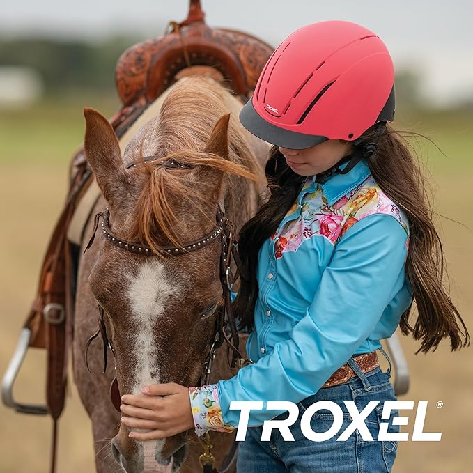 Troxel Spirit MIPS Technology Full Coverage Horse Riding Helmet, Horseback Riding Gear for Equestrians, Large (7-3/8-7-3/4), Pink Duratec