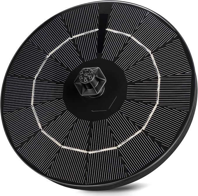 Mademax Upgraded Solar Fountain with 4 Easy Install Nozzle and Fixer, Solar Powered Fountain Pump for Bird Bath, Garden, Pond, Pool, Fish Tank, Outdoor