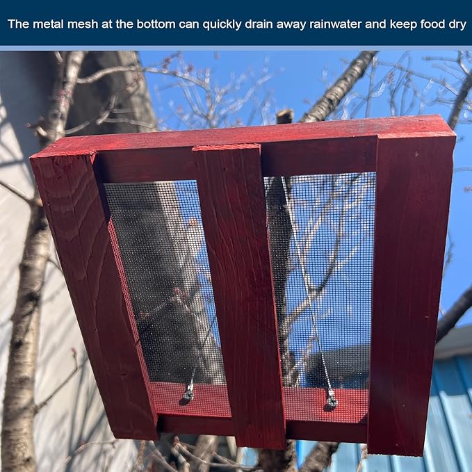Platform feeders,Wooden Hanging Bird Feeder,Seed Feeder,Bird feeders for Outdoors,Wildlife Birds Feeders