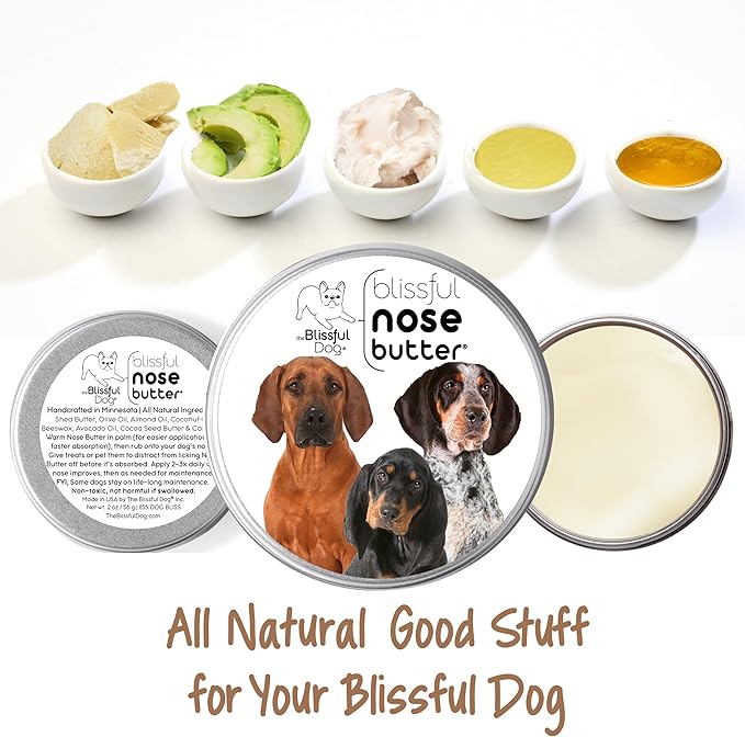 The Blissful Dog Coonhound Unscented Nose Butter, 2-Ounce
