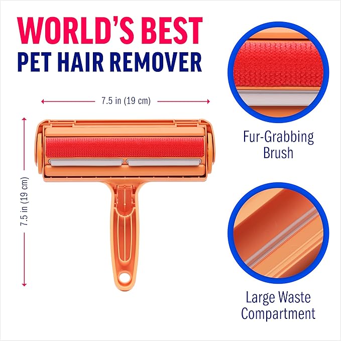 ChomChom Roller Pet Hair Remover - Reusable Cat and Dog Lint Rollers for Furniture, Couch, Car, and Clothes - Limited Cat Edition