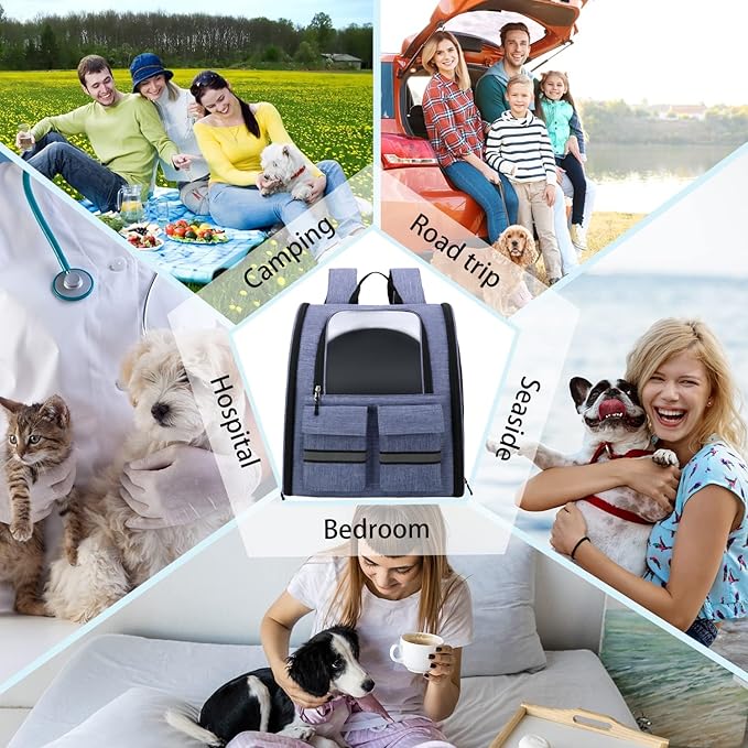 Cat Backpack Carrier Small Dogs Backpack Carrier,Large Space Breathable Cat Bubble Backpack,Shaded Puppy Backpack Carrier,Ventilated for Travel, Hiking,Cycling,Shopping,and Vet