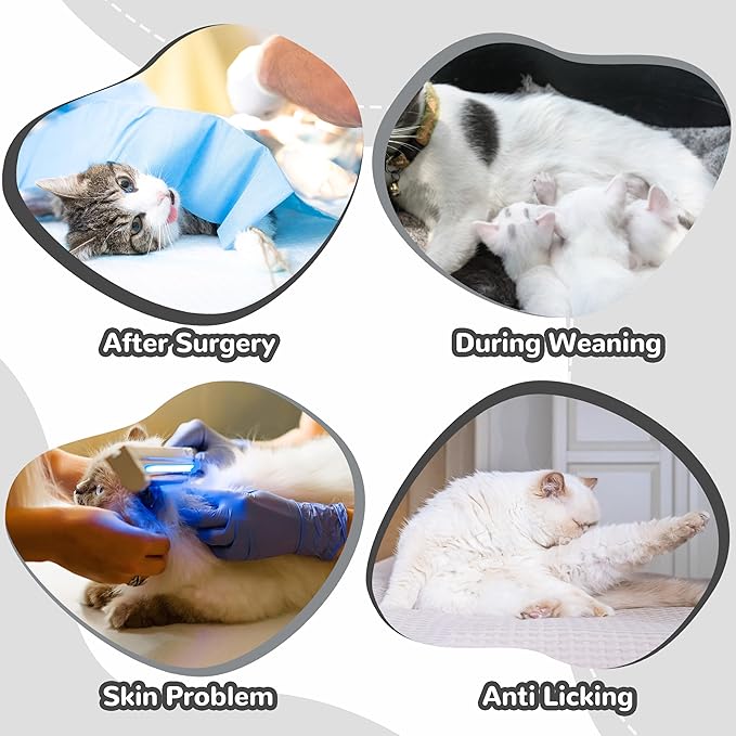 PUMYPOREITY Cat Recovery Suit for Hind Legs, Cat Surgical Spay Suit with Leg Sleeves to Stop Licking, Long Rear Sleeve Wound Cover Abdomen Kitten Onesie, Grey, XL