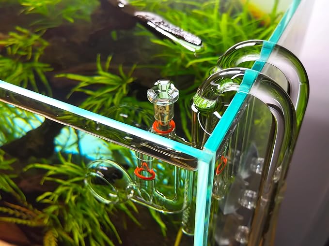 Glass Lily Pipe Spin Outflow with Surface Skimmer for Aquarium Planted Tank (17mm for 16/22mm (5/8'' i.d.) tubing)