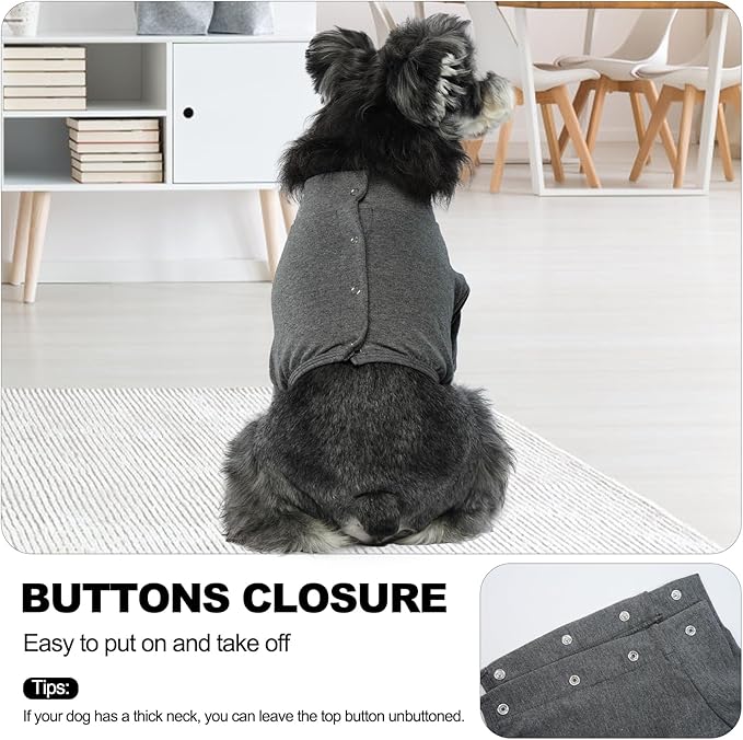 IDOMIK Dog Recovery Suit, Dog Surgery Recovery Suit Front Legs, Comfy Joint Leg Sleeves After Surgery, Elbow Braces Protector for Leg Injuries & Joint Pain, Cone Collar Alternatives,Grey,L