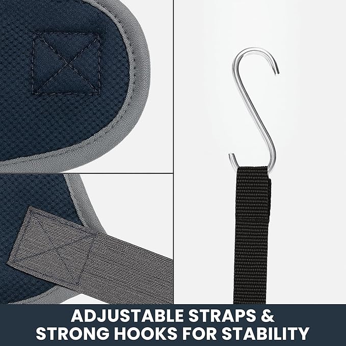 Pet Grooming Hammock Kit for Dogs & Cats - Includes Hammock Harness, Nail Clippers, Nail File, Grooming Glove, Dematting Comb, S-Hooks, Carabiners & Storage Bag for Easy Home Grooming Large (93ร56) cm