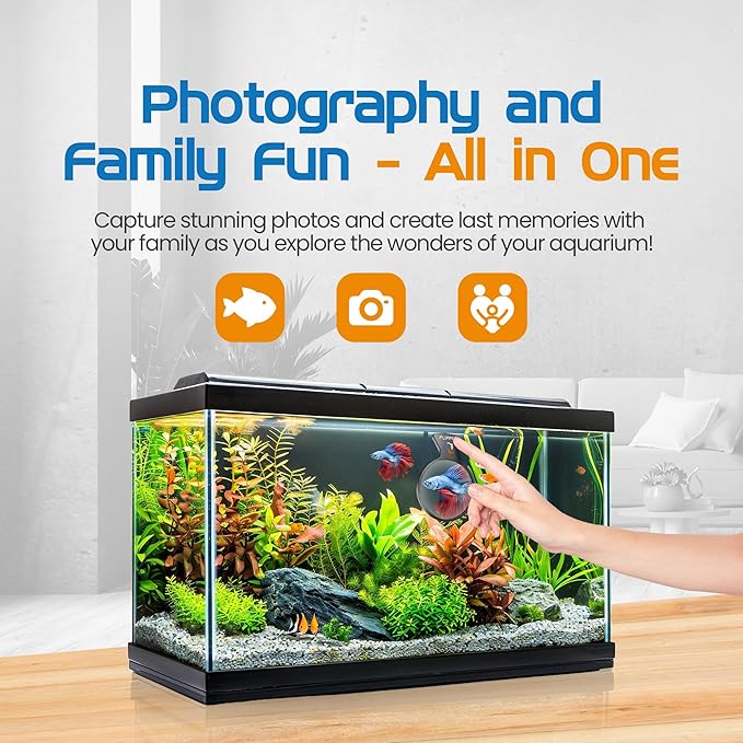 Flipper DeepSee 4" Viewer - Filter Clear Lens and Aquarium Magnetic Magnifier - Fish Tank Magnifying Glass for Coral Reef Aquarium - Magnetic Magnifying Glass Ideal for Photography - Black