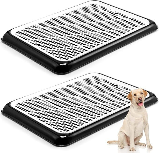 Mifoci 2 Pcs Dog Pee Pad Holder Potty Tray Portable Dog Litter Box Toilet Training for Indoor Outdoor Small Medium Large Pet Puppy(25.6 x 18.9 Inch)