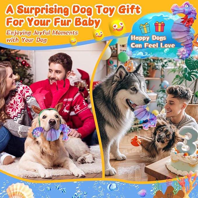 Dog Chew Toys for Aggressive Chewers: Squeaky Dog Chew Toys for Large Dogs-Tough Indestructible Toys for Large/Medium/Small Breeds-Interactive Toys with Fun Squeaky Sound for Boredom