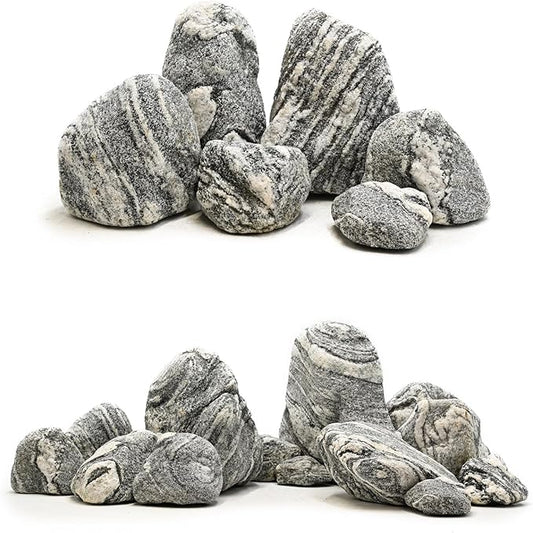Natural Aquarium Stones Silver Seiryu Rock Mountain Stone for Aquariums and Terrariums Animal Feeding Box, Micro Landscape, Stone Landscape and Bonsai.(20lb 2-9inch 7-8Pcs)
