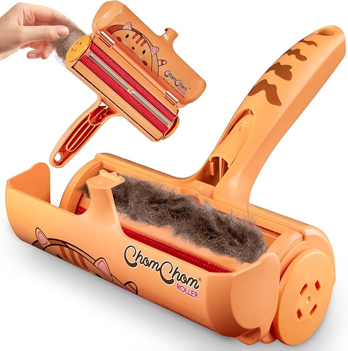ChomChom Roller Pet Hair Remover - Reusable Cat and Dog Lint Rollers for Furniture, Couch, Car, and Clothes - Limited Cat Edition