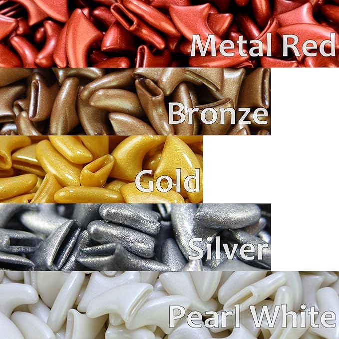 zetpo 100 pcs Cat Nail Caps | Cat Claw Covers | with Adhesives and Applicators (XS, Metal Red, Bronze, Gold, Silver, Pearl White)