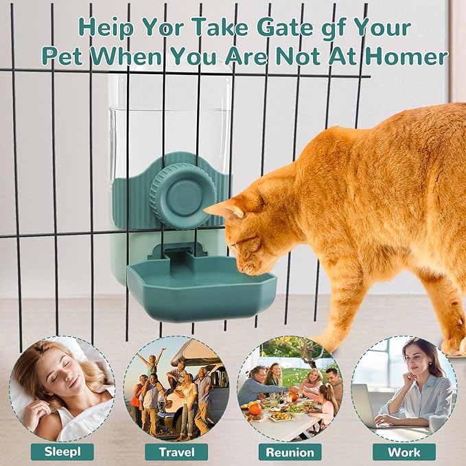 Rabbit Water Bottle, 800ml/28oz Hanging Automatic Water Dispenser for Cage, Ferret Bunny Guinea Pig Water Bowl,Suitable for Small Animal (Blue, 800 ml/28 oz)