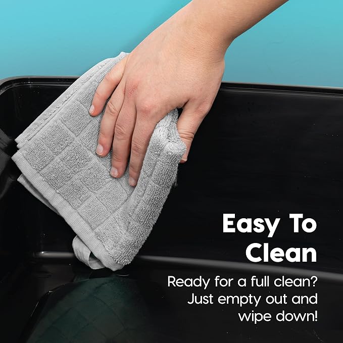 Bundle of IRIS USA 2 Pack XX-Large Cat Litter Boxes with Scatter Shield and Scoop, Open Top High Sided Cat Litter Pan, Black & Navy