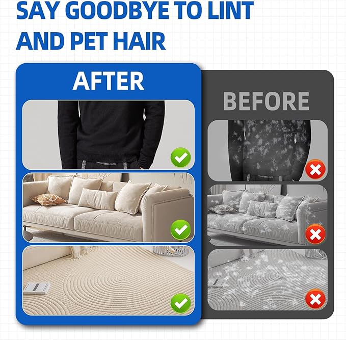 Reusable Electrostatic Pet Hair Remover Gloves – Double-Sided Grooming & Deshedding Gloves for Cats & Dogs, Pet Fur Removal for Furniture, Carpet, Couch & Clothing-1 PCS