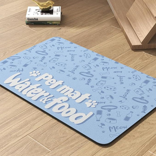 Pet Feeding Mat-Absorbent Dog Mat for Food and Water Bowl-No Stains Quick Dry Water Dispenser Mat-Dog Accessories Pet Supplies-Bowl for Messy Drinkers(PAW,16"x24"
