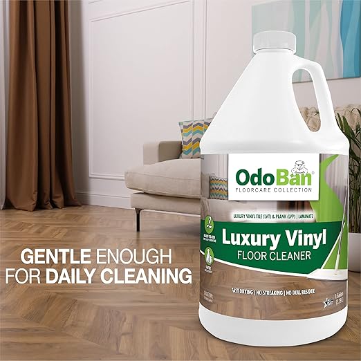 OdoBan Ready-to-Use Luxury Vinyl Floor Cleaner, Streak Free and Neutral PH Formula, Made in the USA, Scentless, 2 Gallons