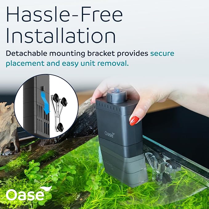 OASE EcoFlow 100 Internal Aquarium Filter, for Freshwater and Saltwater Tanks Up to 26 Gallons, Quiet, Customizable Water Flow, Multi-Stage Filtration