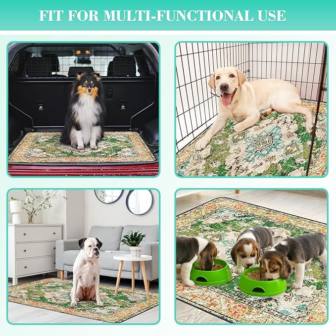 Thicken Washable Pee Pads for Dogs, 2 Pack Waterproof Reusable Pee Pads for Dogs,36"x48" Super Absorbent Leakproof Dog Pads, Non-Slip Potty Pads for Floor, Crate, Couch, Whelping Pads Pet Supplies