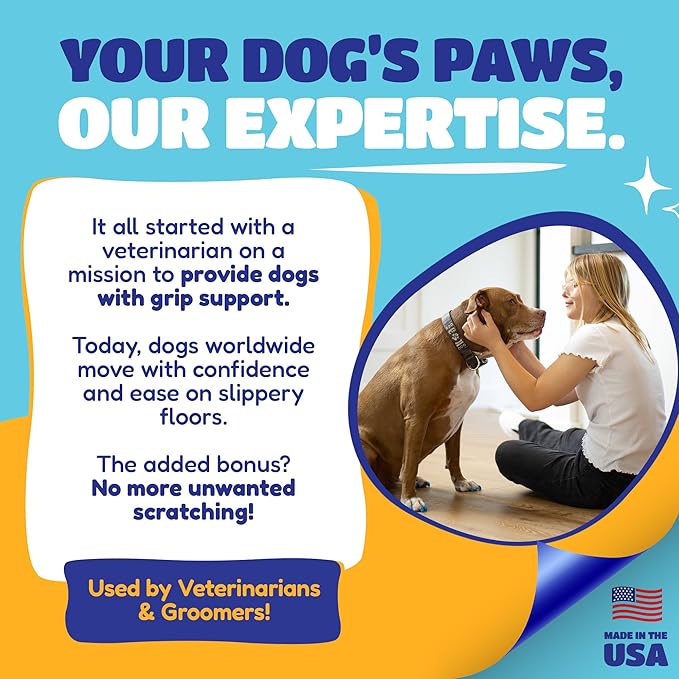 Soft Claws Nail Caps for Dogs with Non-Slip Design Made in USA - 40 Dog Nail Covers for Long-Lasting Protection of Floors and Furniture - Gold Sparkle, Medium