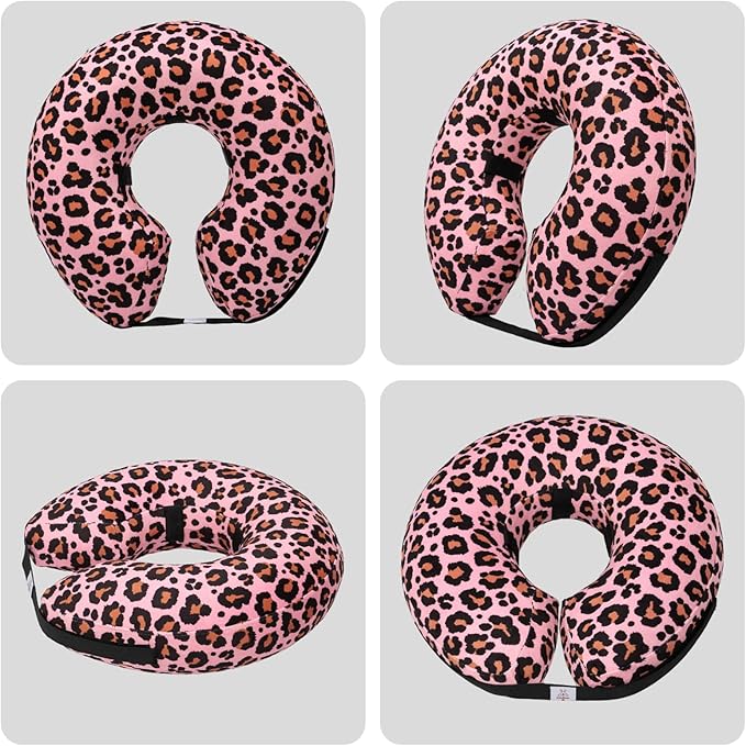 CuteBone Inflatable Dog Donut Collar with Removable Soft Fleece Covers for Small/Medium/Large Dogs and Cats After Surgery GWB10M