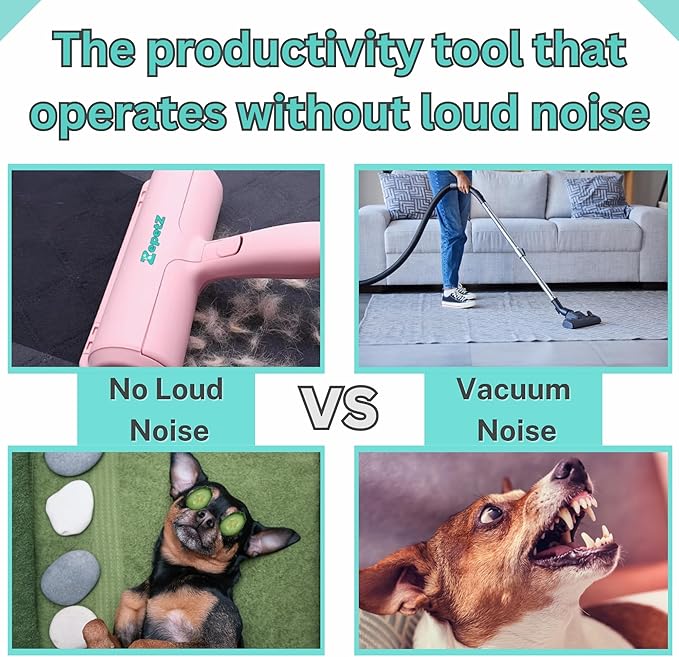 Pet Hair Removal Tool โ Reusable Lint Roller for Dogs & Cats โ Self-Cleaning Fur Remover Brush โ Ergonomic Lint Roller for Carpet, Bedding, Couch, Car Seat & More (Pink)