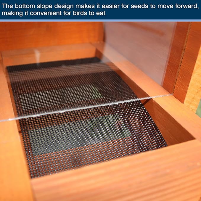 Hanging Wooden Platform Bird Feeder β Outdoor Tray Bird House Feeder for Cardinals and Wild Birds β Flat Platform Feeders for Backyard and Garden Use (Orange)