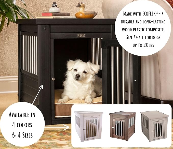 New Age Pet ecoFLEX Pet Crate/End Table, Small, Espresso 23.8"L x 18.2"W x 22.2"H