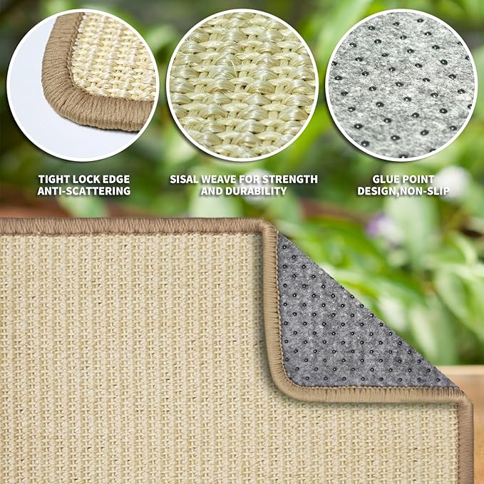 2Pcs Rabbit Scratch Mat,16 x 12 Inch Sisal Rabbit Scratching Pad,Rabbits Scratching Mats for Cages,Claws and Teeth Care Rabbits Chew Toys,Small Pet Bedding for Biting Sleeping Nesting