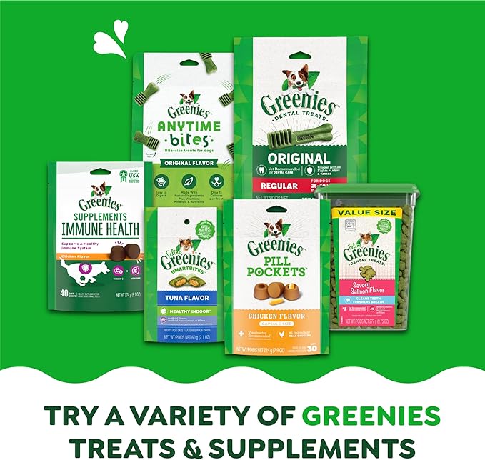 Greenies Weight Management Petite Dog Dental Chews Weight Control Dog Treats, 27 oz. Pack (45 Treats)