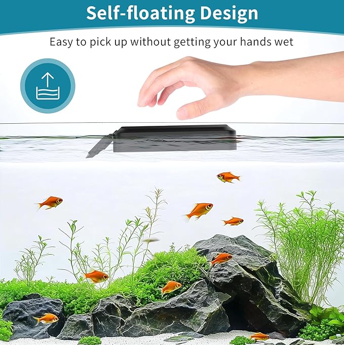 hygger Aquarium Magnet Glass Cleaner, Magnetic Fish Tank Cleaner with 2 Blades for Glass and Acrylic Aquariums, Aquarium Algae Scraper with Super Strong Magnet for Tank Thickness Up to 0.2 Inch (S)
