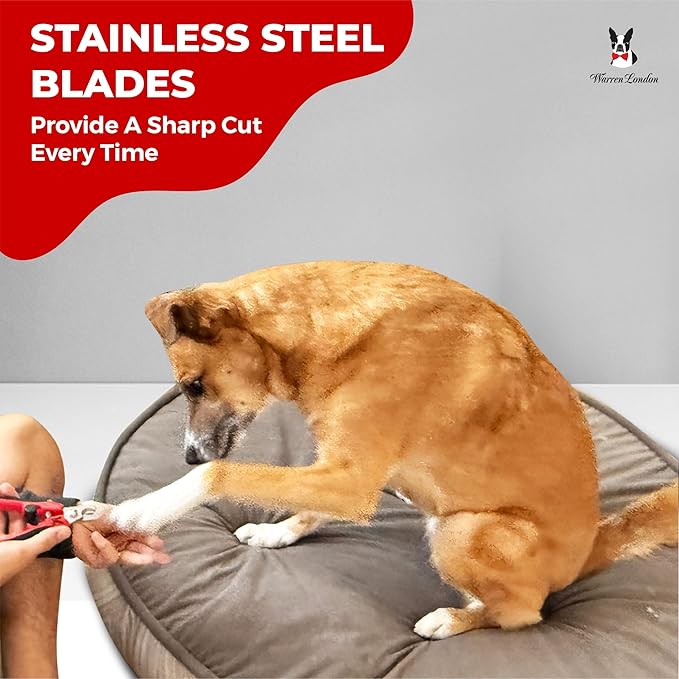 Warren London Dog Nail Clippers – Large Breed Nail Trimmer with Stainless Steel Blade, Safety Guard & Non-Slip Handle | Professional Grooming Tool for All Dog Sizes