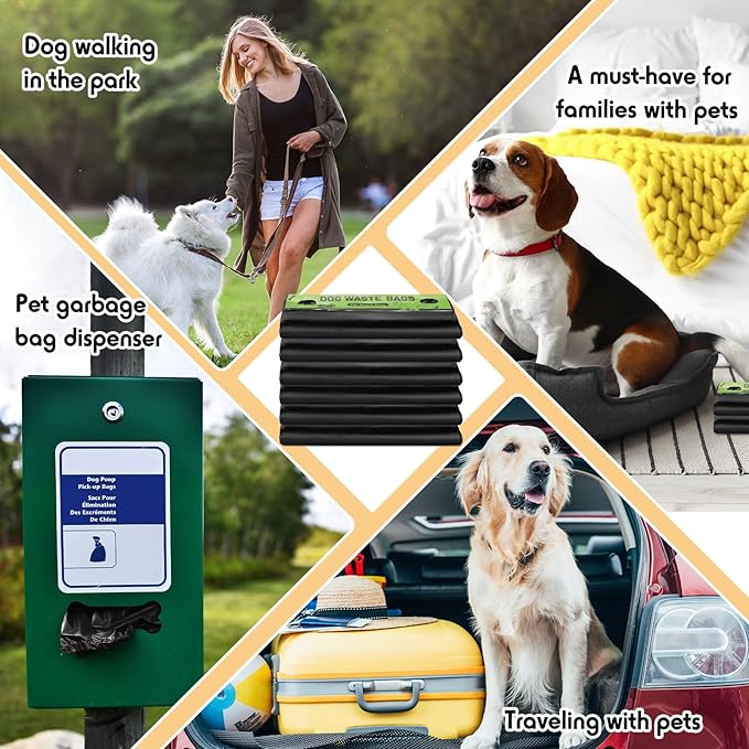 Ireer 5000 Pcs 50 Counts 5000 Pcs Header Bag Bulk Dog Pet Waste Bags Poop Easy Single Pull for Poop Dog Waste Station Fit Hang Hole Dispenser Home Outdoor (Black)