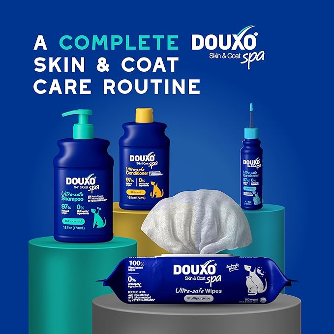 DOUXO® Skin & Coat SPA - Ultra-Safe Odor Control Dog Shampoo for Smelly Dogs, 16 fl oz, Cleans and Hydrates The Skin, Removes Odor, Leaves The Coat Soft and Smelling Great, Skin-Friendly Formula